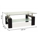 Стол журнальный SIGNAL LISA BASIC II прозрачный/венге